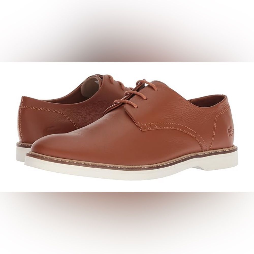 Lacoste Sherbrooke 318 Brown Leather Oxfords Size 9 Mens